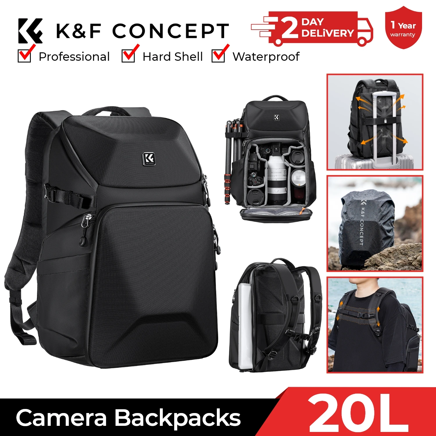 K&F CONCEPT 20L Camera Backpac – Laptop Backpack 15.6 recenzja i cena