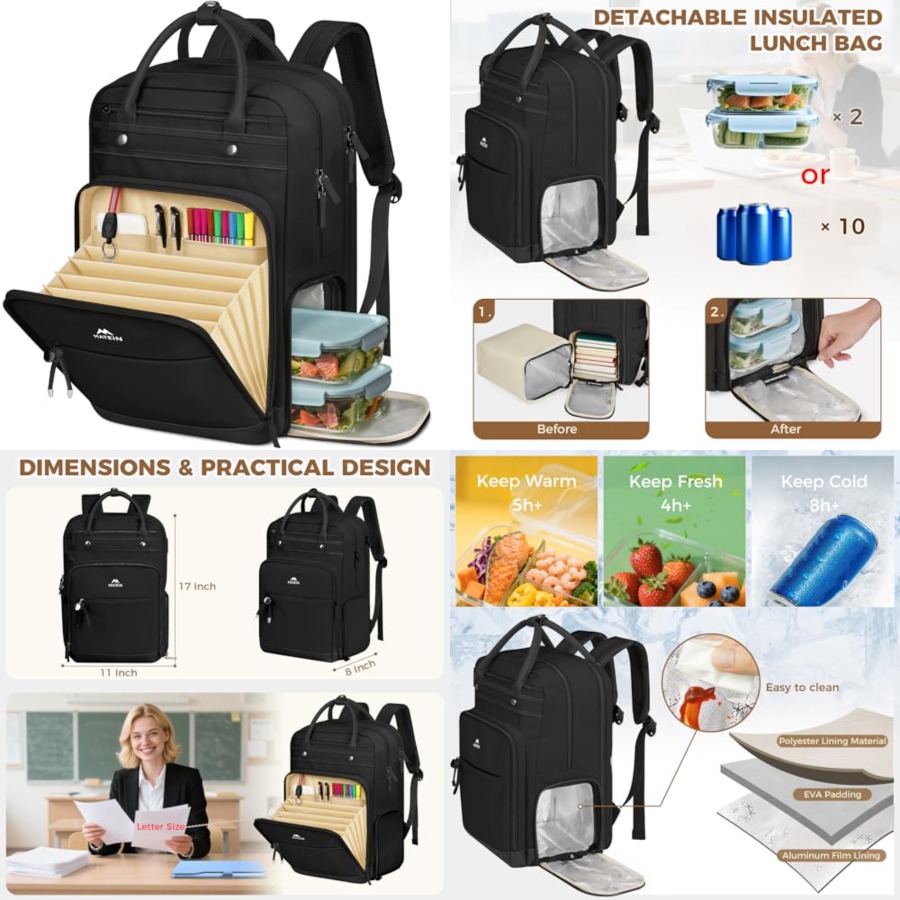 Teacher Backpack with Lunch Co – Laptop Backpack 15.6 recenzja i cena