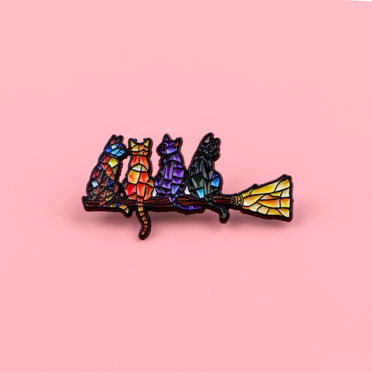 Colorful Cat Enamel Pin Witch  – Fashion Backpack Women recenzja i cena
