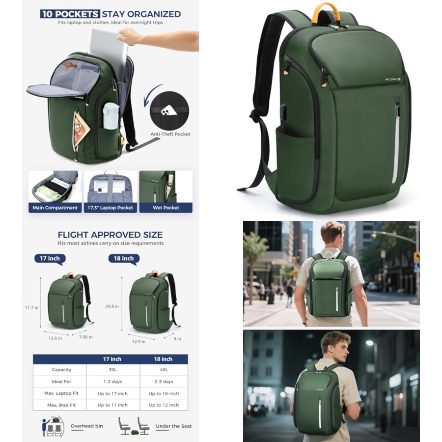 Laptop Backpack for Men, Buses – Travel Backpack Anti Theft recenzja i cena