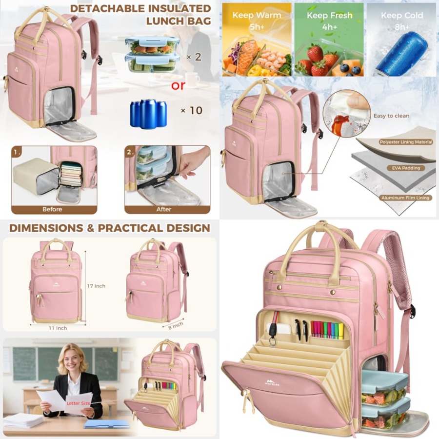 Lunch Backpack for Women, Teac – Laptop Backpack 15.6 recenzja i cena
