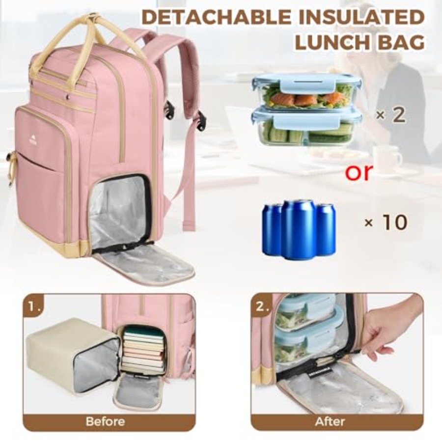 Lunch Backpack for Women, Teac – Laptop Backpack 15.6 recenzja i cena