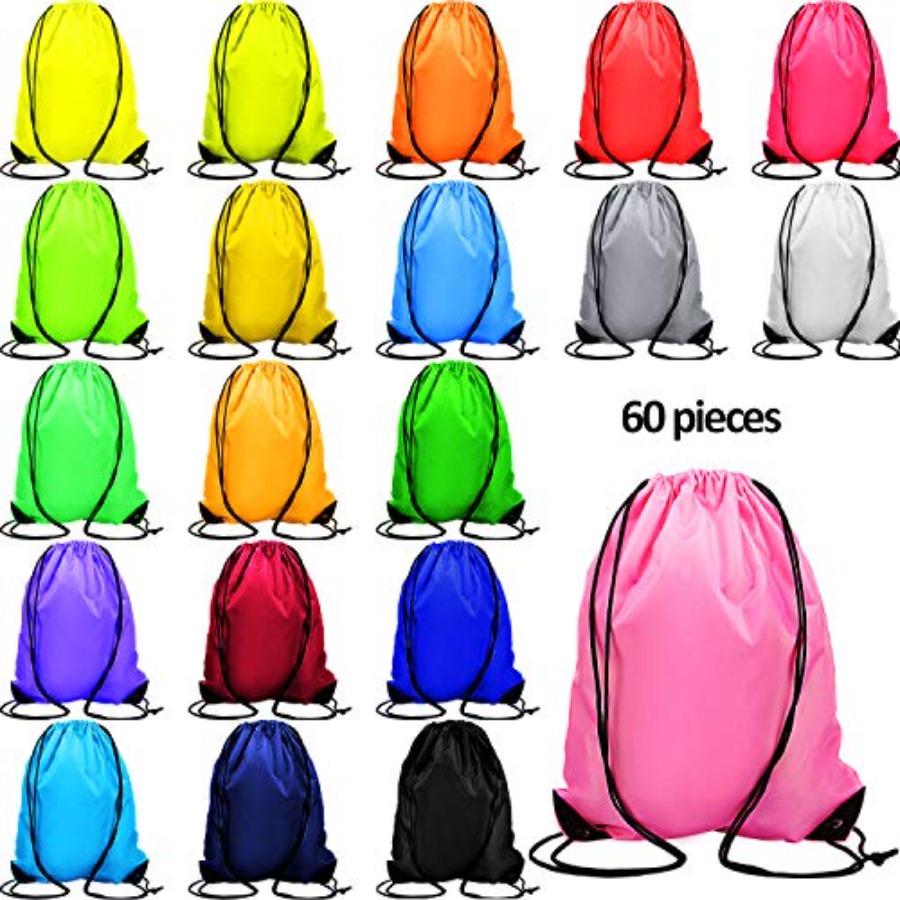 60 Pieces Drawstring Backpack  – Drawstring Gym Bag recenzja i cena