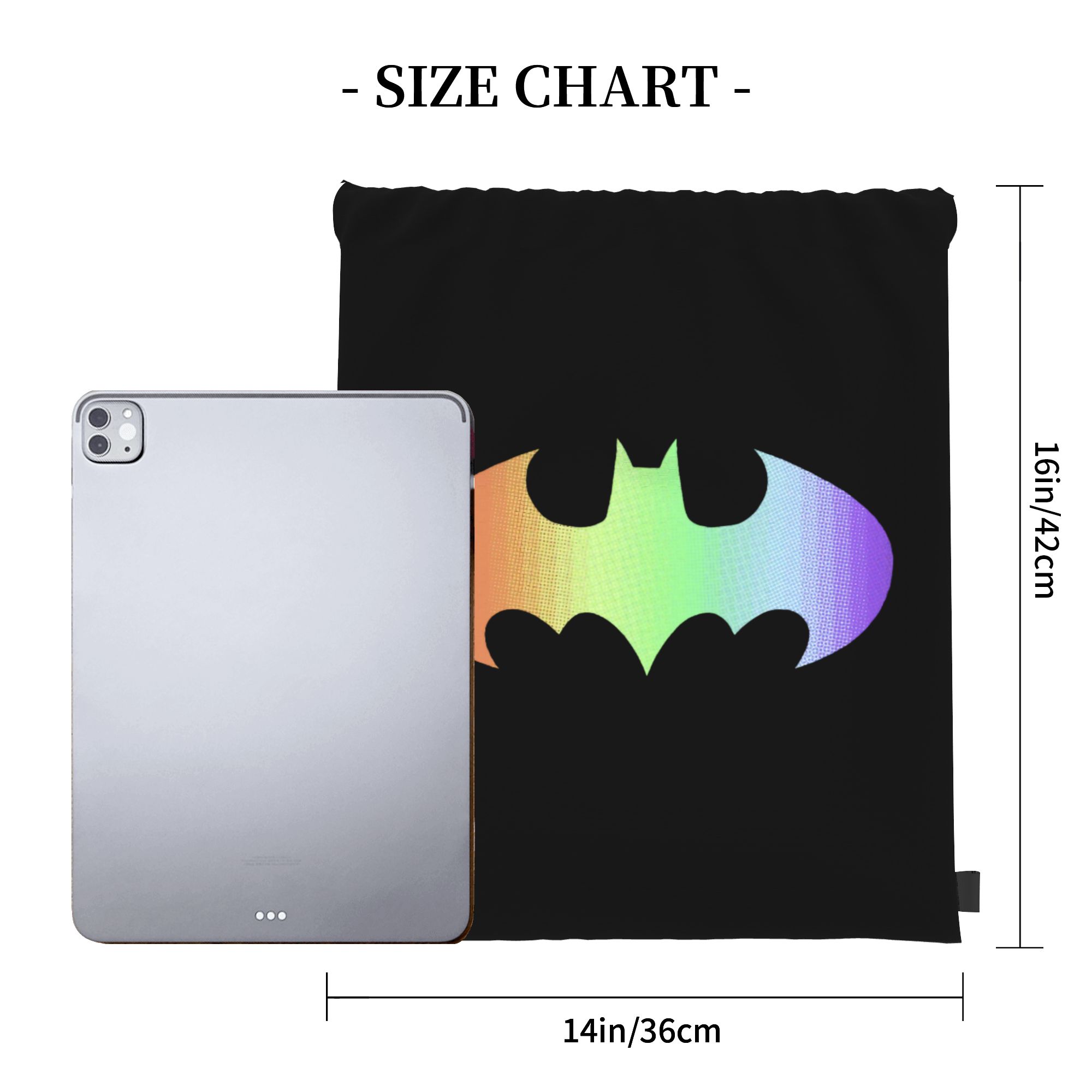 Batmans Logo Rainbow Gradient  – Drawstring Gym Bag recenzja i cena