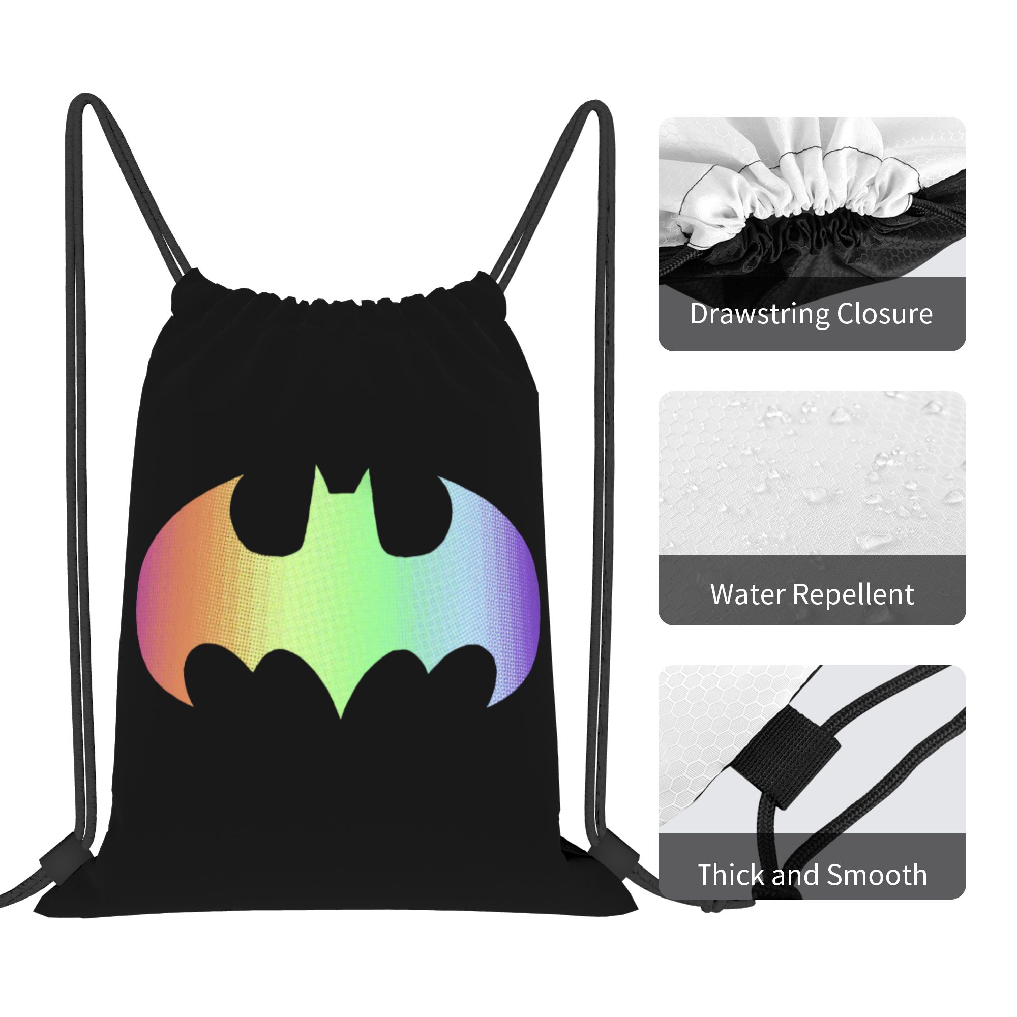 Batmans Logo Rainbow Gradient  – Drawstring Gym Bag recenzja i cena