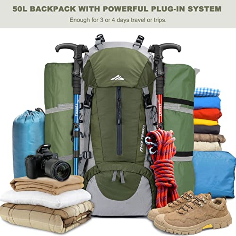 Loowoko 50L Hiking Backpack, W – Rain Cover Backpack recenzja i cena