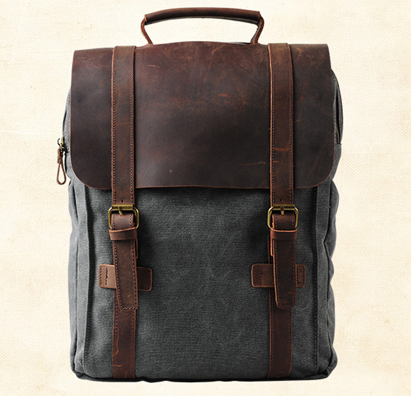Fashion Male Backpack Leather  – Rucksack Military Style recenzja i cena