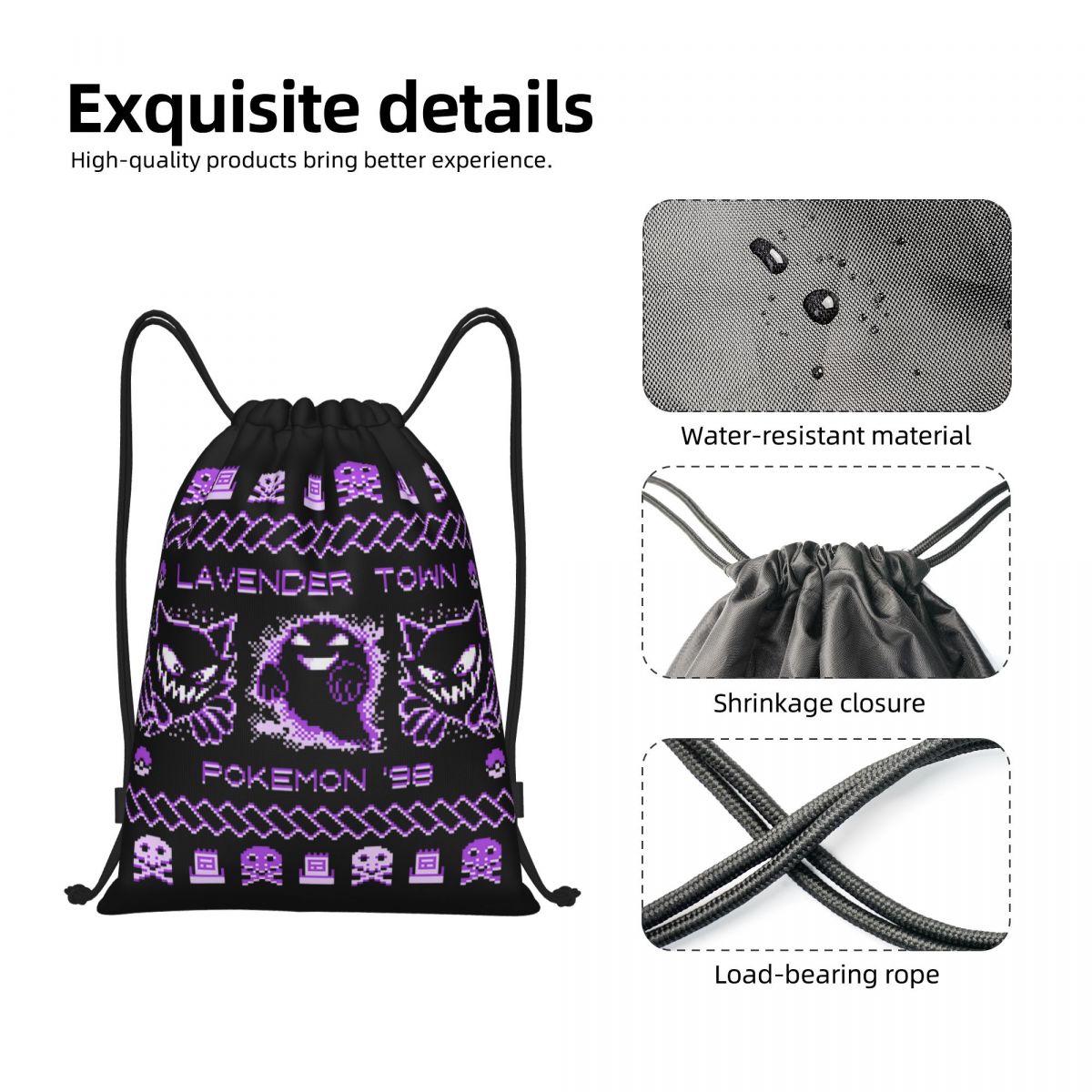 Lavender Town Christmas Backpa – Drawstring Gym Bag recenzja i cena