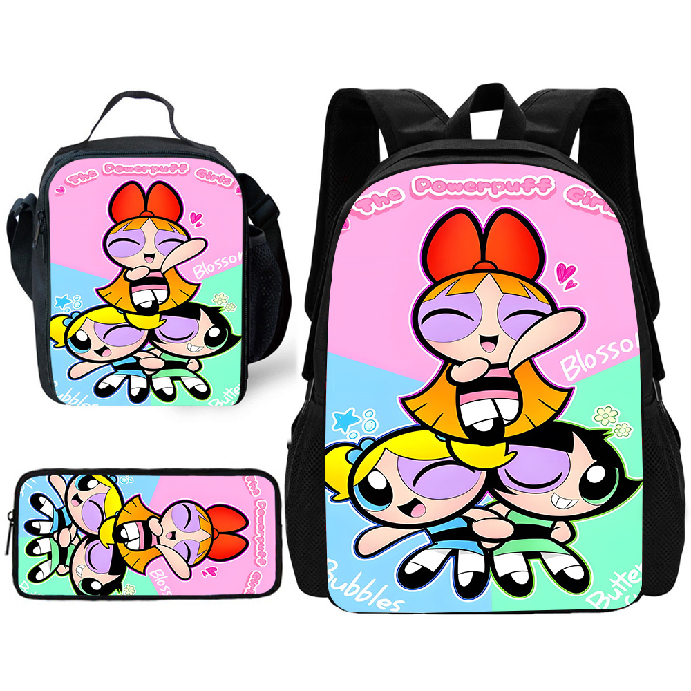 Child Cute Anime Powerpuffs Gi – School Backpack Teen recenzja i cena