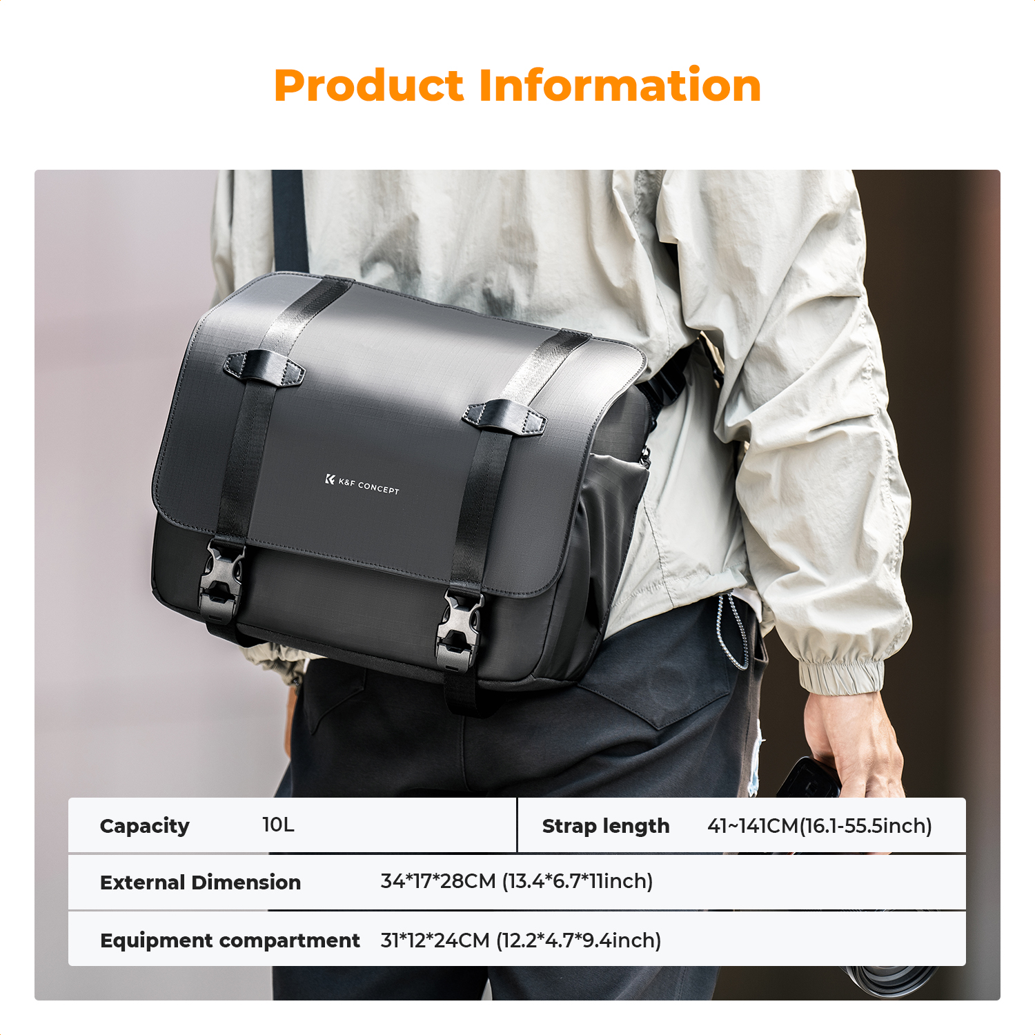 K&F CONCEPT 10L Camera Sling B – Rain Cover Backpack recenzja i cena
