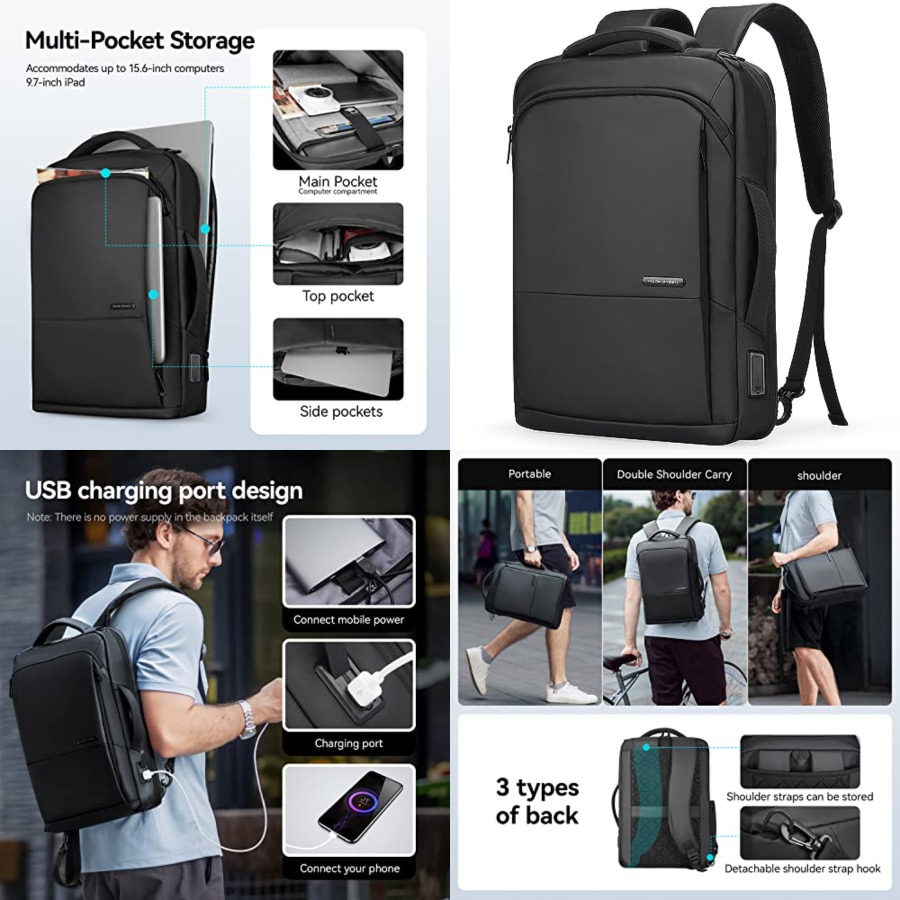 Slim Laptop Backpack for Men,  – Laptop Backpack 15.6 recenzja i cena